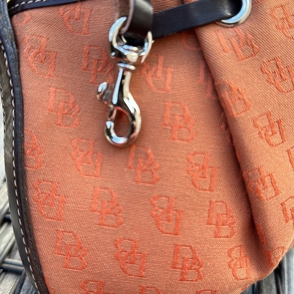 Dooney & Bourke Signature Canvas Handbag w/ Leather Trim - Burnt Orange & Brown - Picture 12 of 16